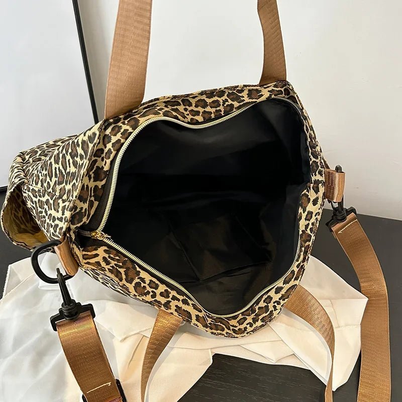 Women’s Leopard Print Shoulder Tote – Large Capacity Casual Shopping Bag - SMARTMARTNZ