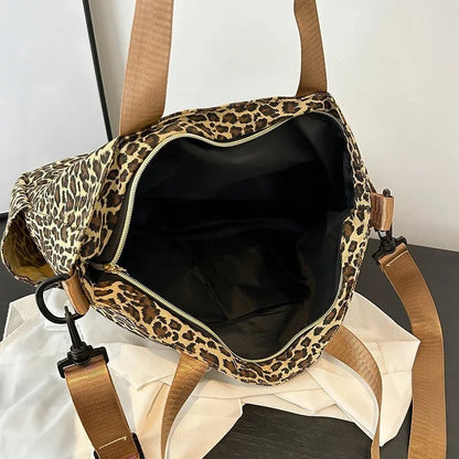 Women’s Leopard Print Shoulder Tote – Large Capacity Casual Shopping Bag - SMARTMARTNZ