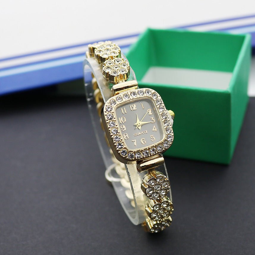 Women’s Luxury Square Fashion Watch – Fully - Jewelled & Elegant - SMARTMARTNZ