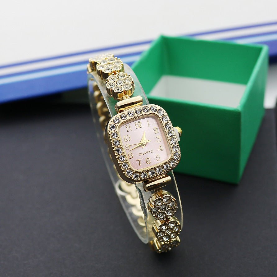 Women’s Luxury Square Fashion Watch – Fully - Jewelled & Elegant - SMARTMARTNZ