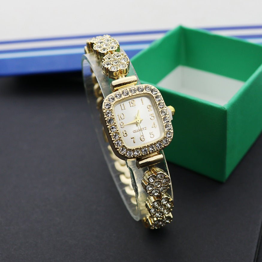 Women’s Luxury Square Fashion Watch – Fully - Jewelled & Elegant - SMARTMARTNZ