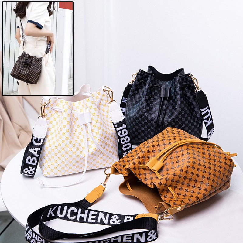 “Women’s Printed PU Bucket Bag – Soft & Chic” - SMARTMARTNZ