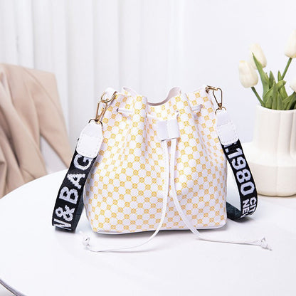 “Women’s Printed PU Bucket Bag – Soft & Chic” - SMARTMARTNZ