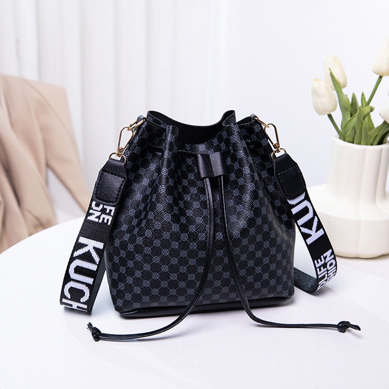 “Women’s Printed PU Bucket Bag – Soft & Chic” - SMARTMARTNZ