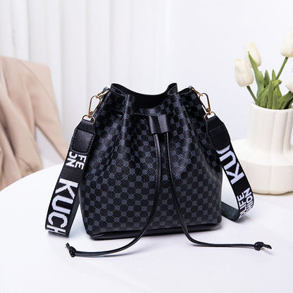 “Women’s Printed PU Bucket Bag – Soft & Chic” - SMARTMARTNZ