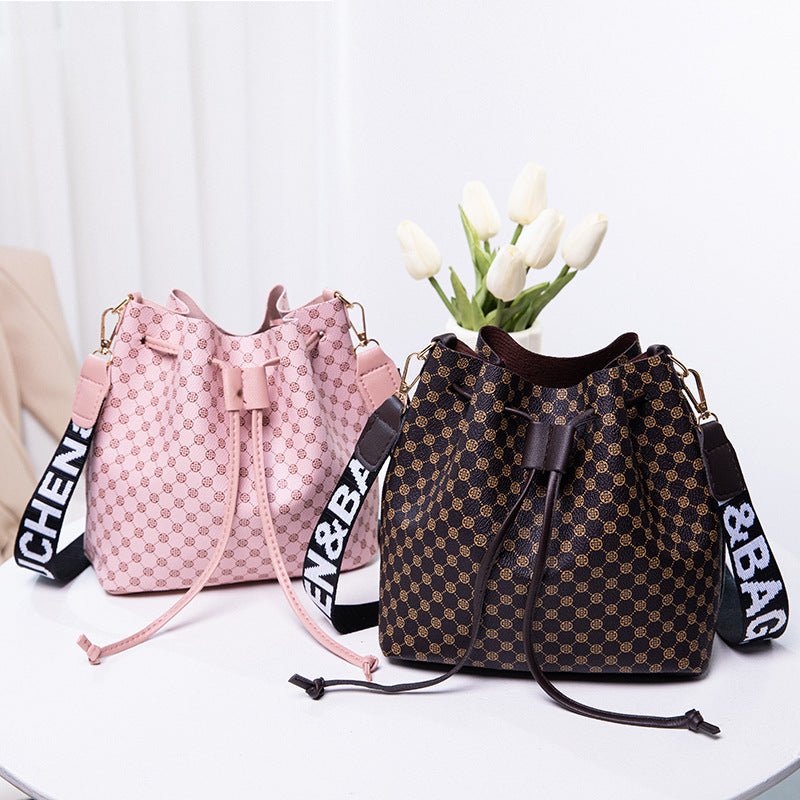 “Women’s Printed PU Bucket Bag – Soft & Chic” - SMARTMARTNZ