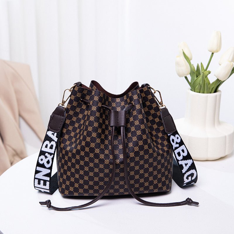 “Women’s Printed PU Bucket Bag – Soft & Chic” - SMARTMARTNZ