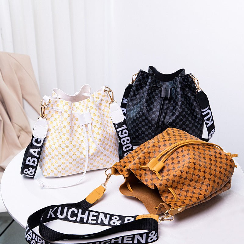 “Women’s Printed PU Bucket Bag – Soft & Chic” - SMARTMARTNZ