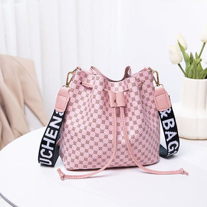 “Women’s Printed PU Bucket Bag – Soft & Chic” - SMARTMARTNZ