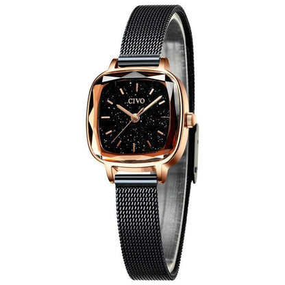 "Women’s Square Temperament Watch – Elegant Minimalist Design - SMARTMARTNZ