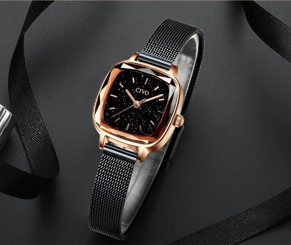 "Women’s Square Temperament Watch – Elegant Minimalist Design - SMARTMARTNZ