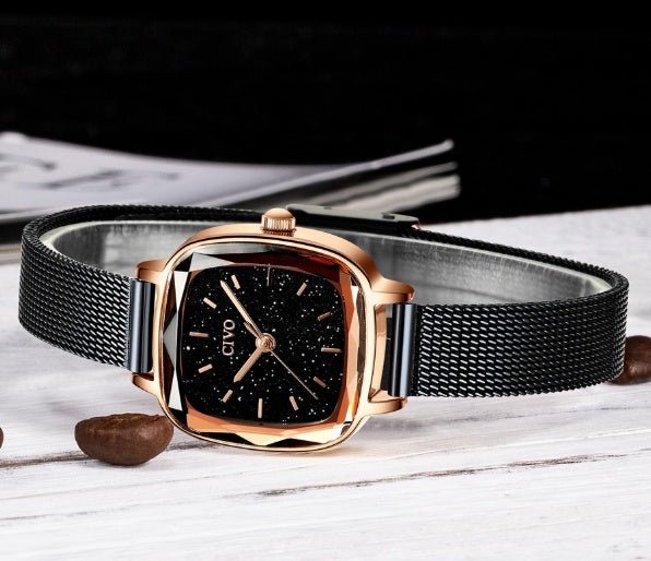 "Women’s Square Temperament Watch – Elegant Minimalist Design - SMARTMARTNZ