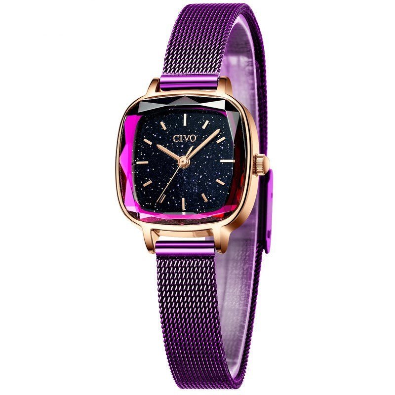 "Women’s Square Temperament Watch – Elegant Minimalist Design - SMARTMARTNZ