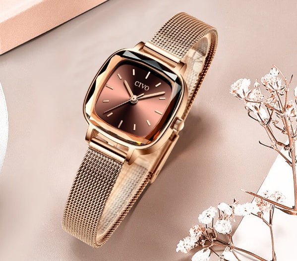 "Women’s Square Temperament Watch – Elegant Minimalist Design - SMARTMARTNZ