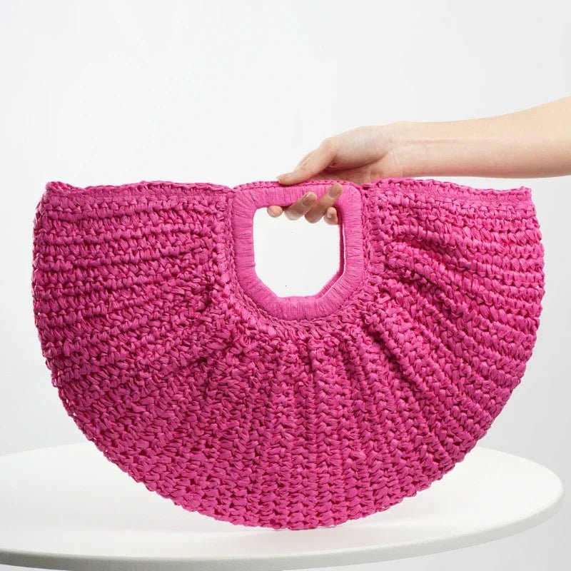 Women’s Woven Straw Handbag – Large Capacity Beach & Travel Purse - SMARTMARTNZ