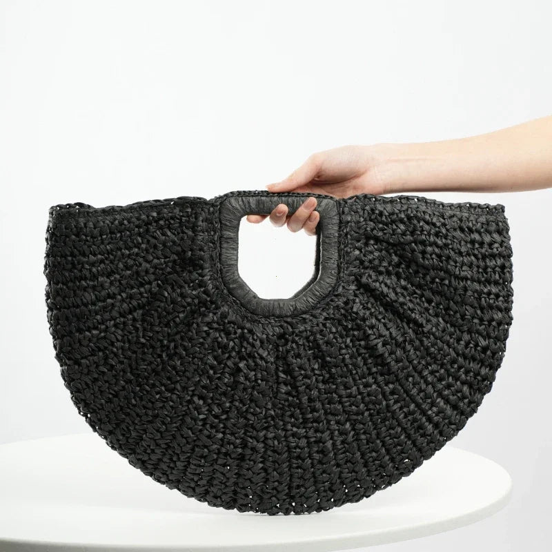 Women’s Woven Straw Handbag – Large Capacity Beach & Travel Purse - SMARTMARTNZ