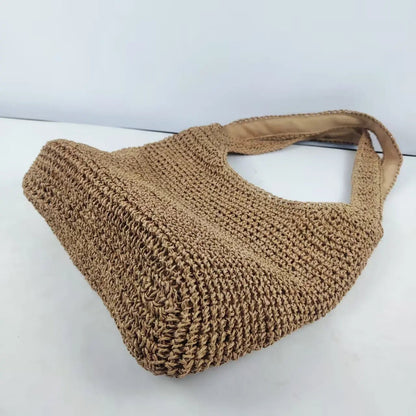 Woven Rattan Tote Bag – Women’s Summer Beach Shoulder Purse (2025 Style) - SMARTMARTNZ