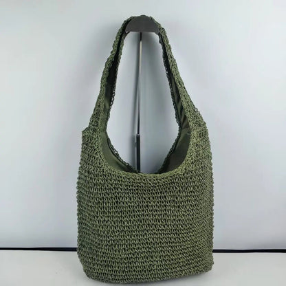 Woven Rattan Tote Bag – Women’s Summer Beach Shoulder Purse (2025 Style) - SMARTMARTNZ