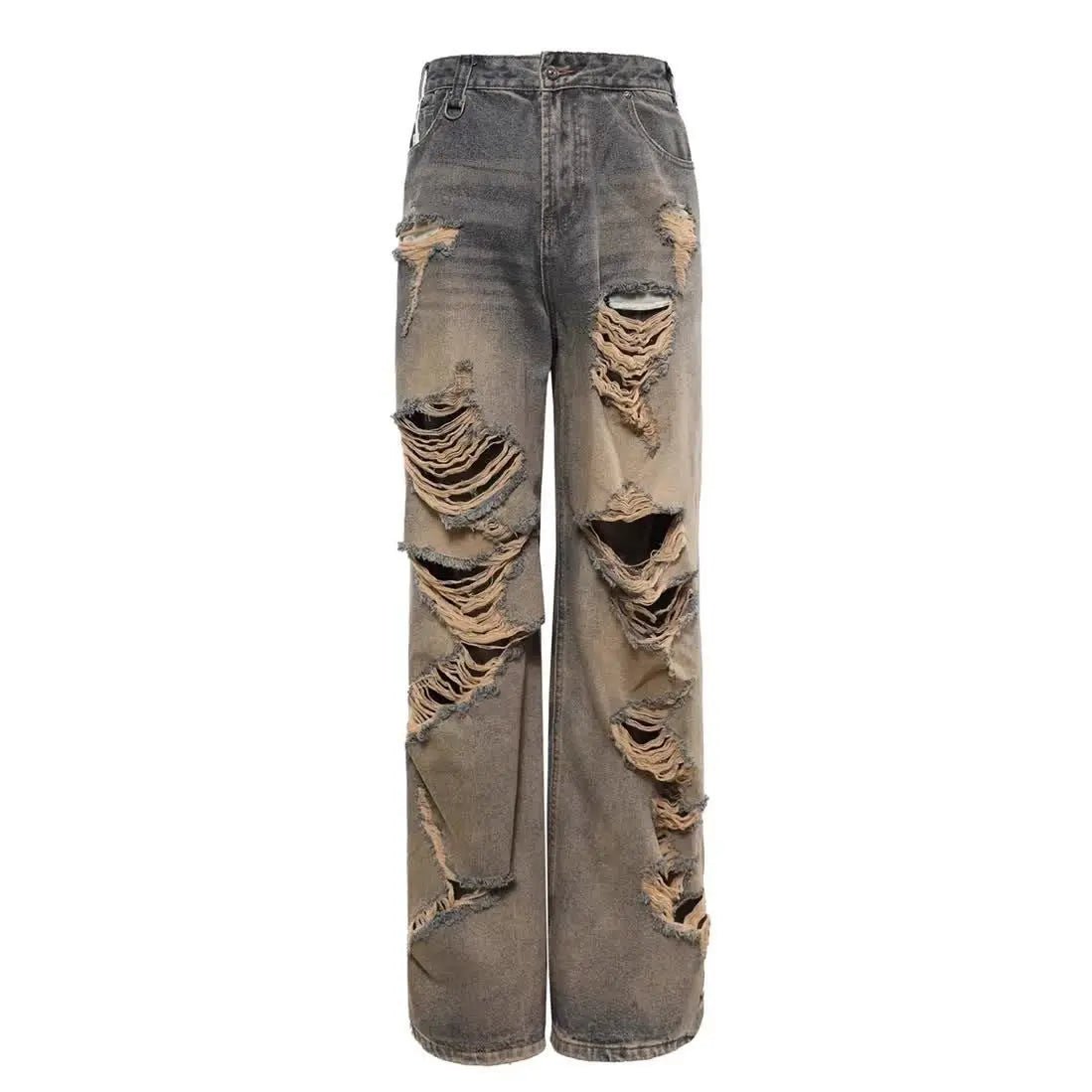 Y2K Vintage Washed Straight Leg Jeans – Unisex Hip - Hop Street Style Casual Pants - SMARTMARTNZ