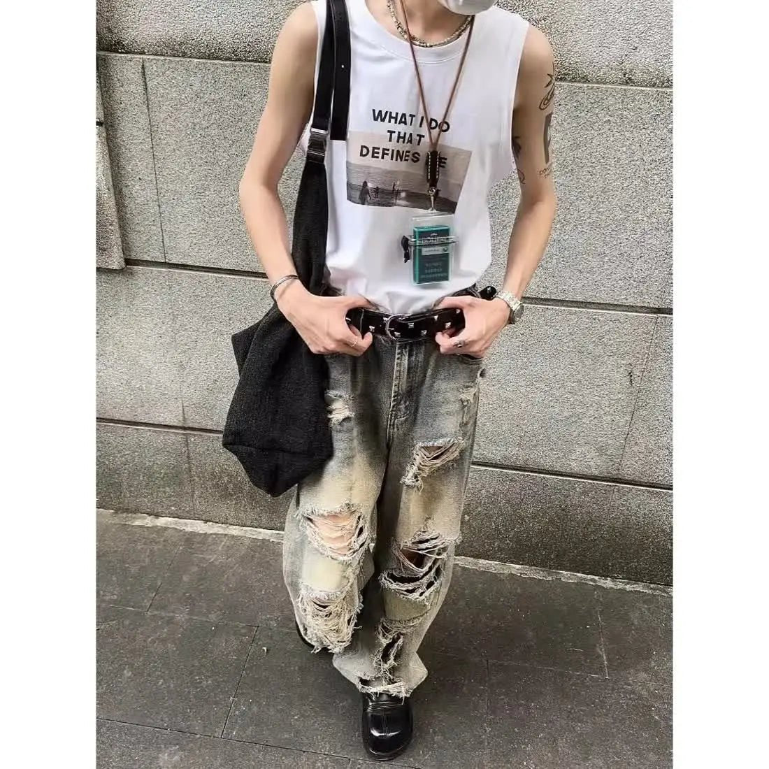 Y2K Vintage Washed Straight Leg Jeans – Unisex Hip - Hop Street Style Casual Pants - SMARTMARTNZ