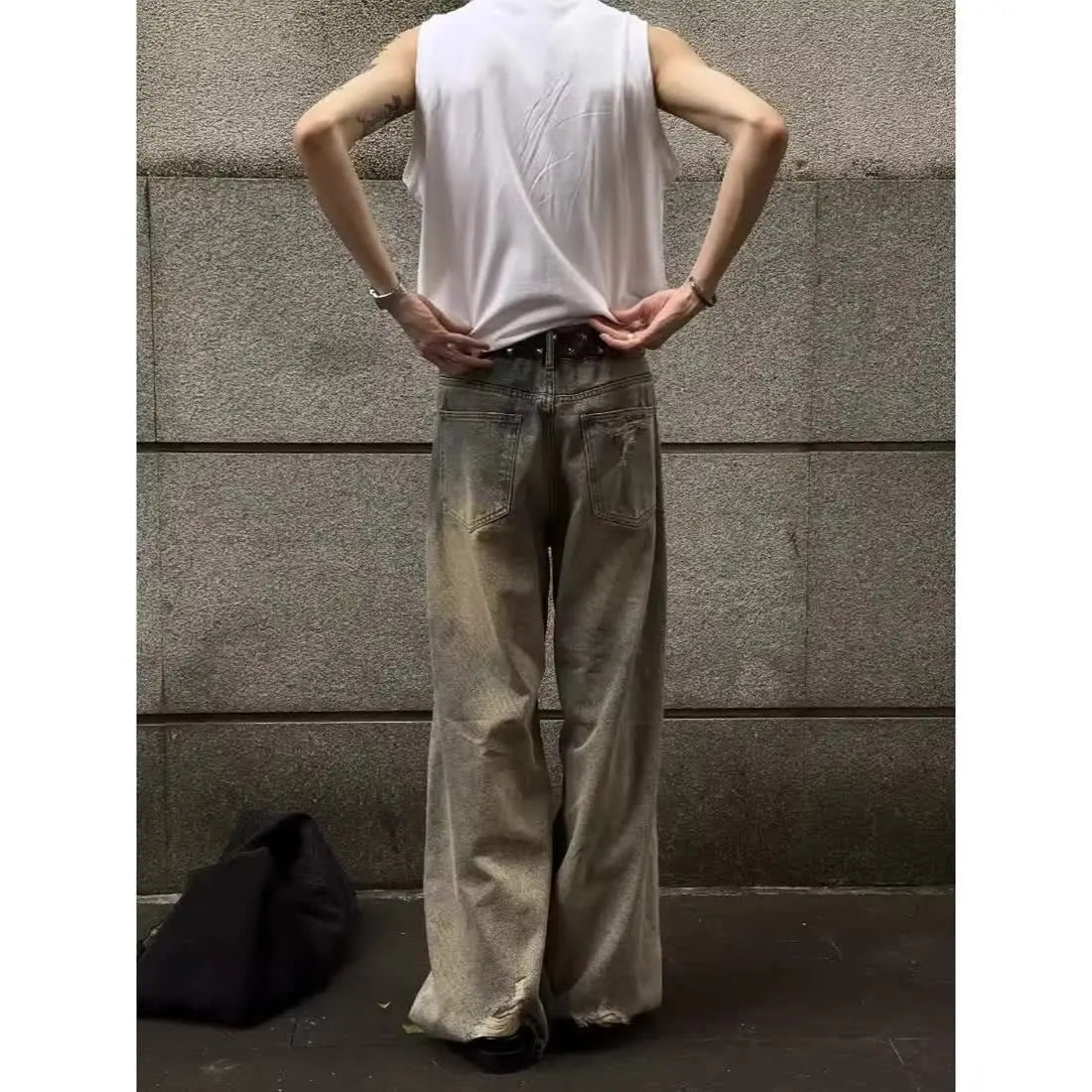 Y2K Vintage Washed Straight Leg Jeans – Unisex Hip - Hop Street Style Casual Pants - SMARTMARTNZ